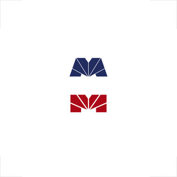 M letter construction real estate logo in geometric origami style represents structural precision and modern growth, making it perfect for corporate investment identity, architecture business branding