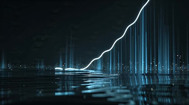 Abstract Digital Data Flow and Network Connection in Dark Space.