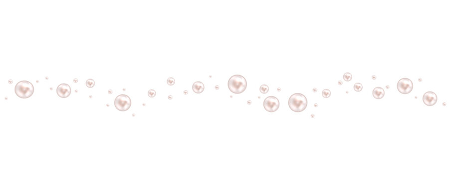 White pearl beads border.Beautiful vector background.