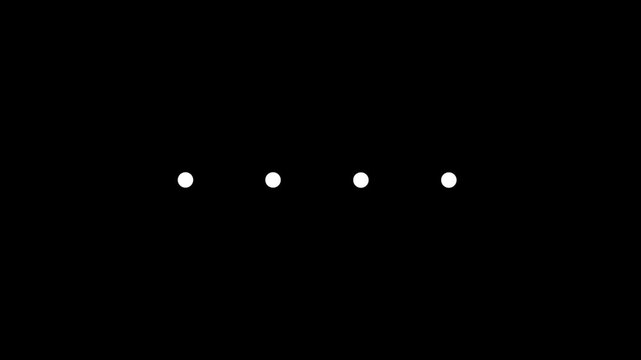 Motion graphics animation of white geometric circles pulsing as a loading indicator on a black background for a minimalist UI design concept