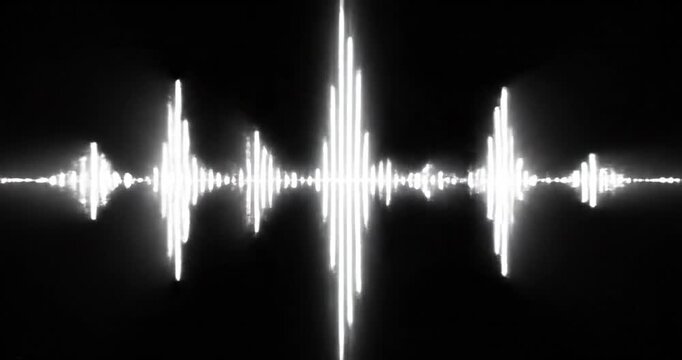 Sound Wave Animation on Black Background.