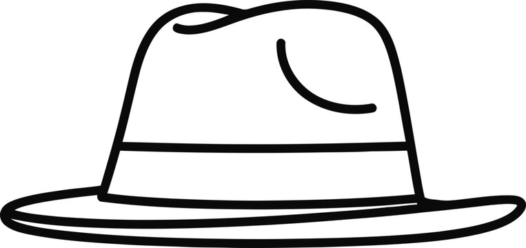 Simple Fedora Hat Icon Vector Illustration