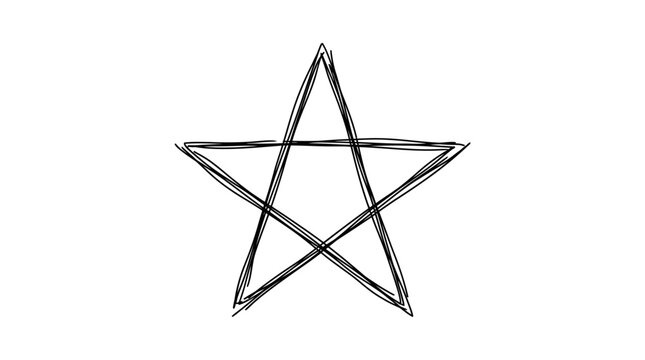 A silver pentagram symbol on white.