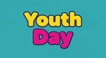 Fototapeta premium Youth day colorful typography design