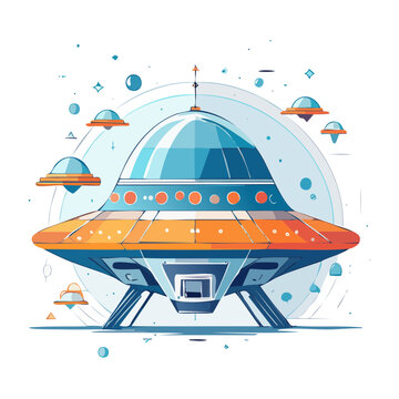 Flat design vintage submarine vector illustration