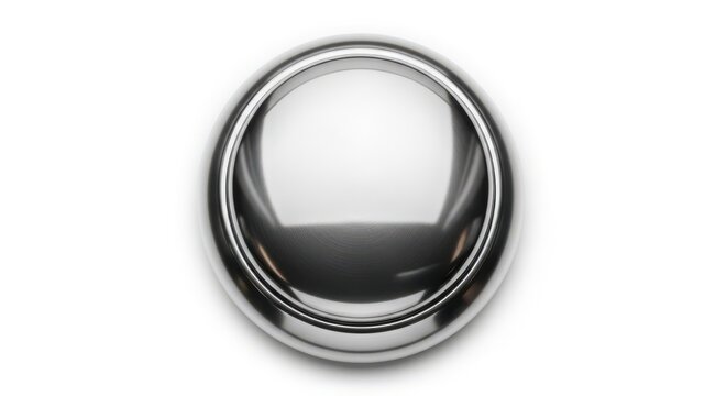 Shiny metallic button or knob with reflective surface