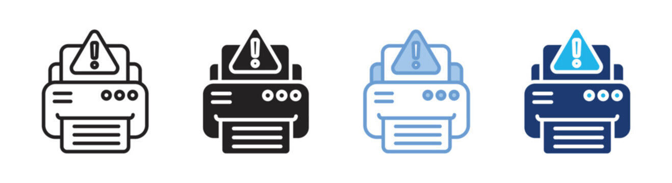 Printer icon set multiple style collection