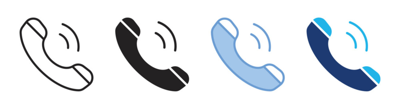 Phone ringing icon set multiple style collection