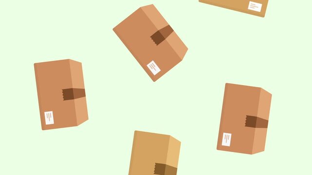 ecommerce and dropshipping theme with package and parcel falling down