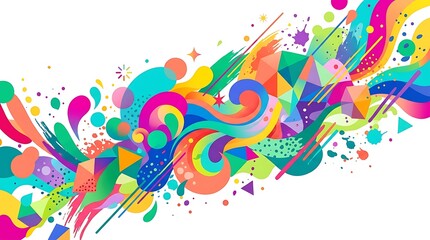 Fototapeta premium Vibrant Colorful Paint Splatter Background Illustration