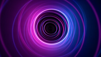 Fototapeta premium Colorful neon vortex circle tunnel background