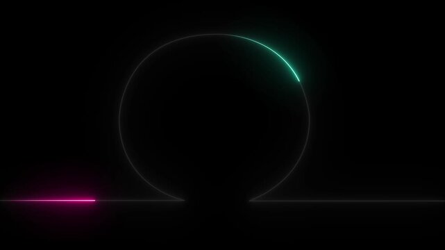 Abstract glowing neon lights blinking lines moving animation. colorful neon line moving on background. Seamless loop animation neon light line technology