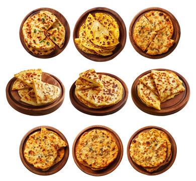 Chickpea flatbread with crispy golden brown texture isolated on white background. Concept of Argentina Faina food