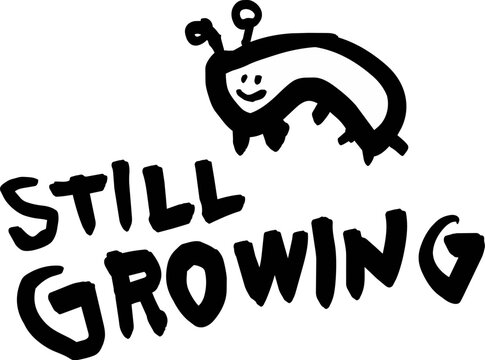 Caterpillar Illustration Growth Quote Hand Drawn Vector