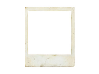 Old vintage polaroid photo frame with worn texture isolated on white background © Raja