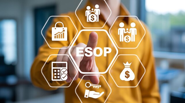 Employee stock ownership plan concept with business benefits and workforce participation