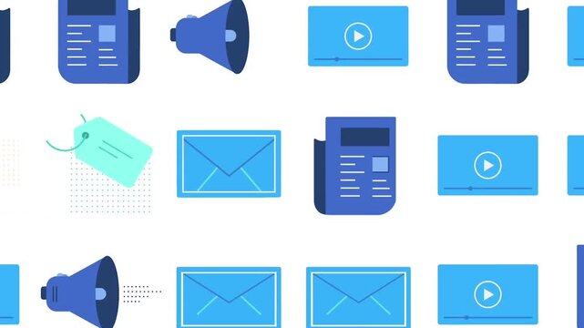 Large Collection of User Interface Icons and Digital Grid Elements Package for Web App Design 2D Animation