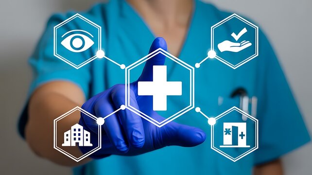 Healthcare insurance protection concept with medical support and coverage