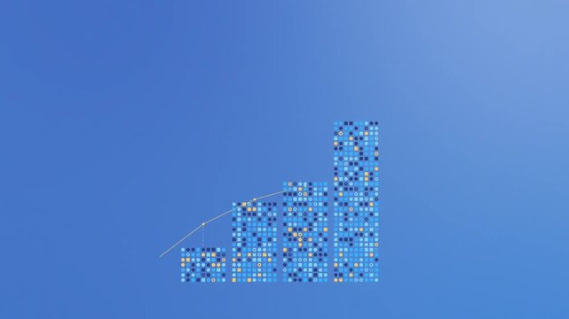 Big Data Analytics Growth Chart and Business Intelligence Dashboard with Predictive Analytics Graphs 2D Animation