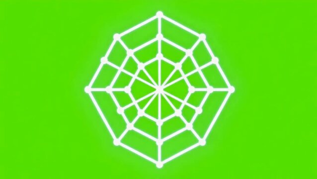 Vector Animation of a Digital Synapse Network Growing on a Chroma Key Background
