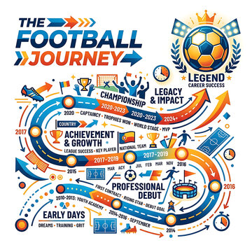 football player career journey infographic template