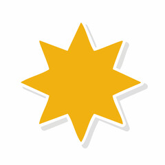 Obraz premium Yellow Starburst Shape with Shadow
