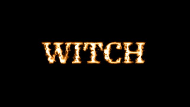 A bold golden text effect spelling WITCH with dark gothic style on a black background for Halloween and horror themed designs