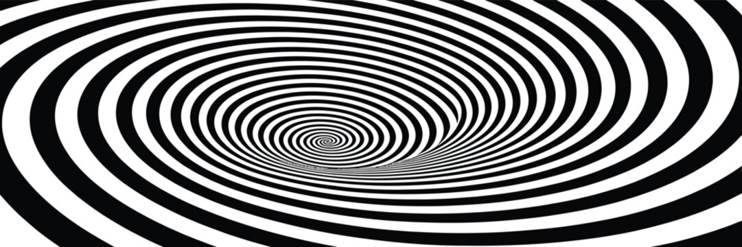 Black and White Optical Illusion with Concentric Circles