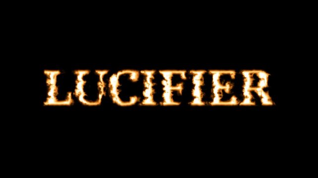 A glowing golden text effect spelling LUCIFIER with dark gothic style on a black background for supernatural and horror themes