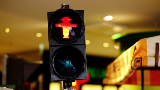 The famous Berlin red and green traffic light man