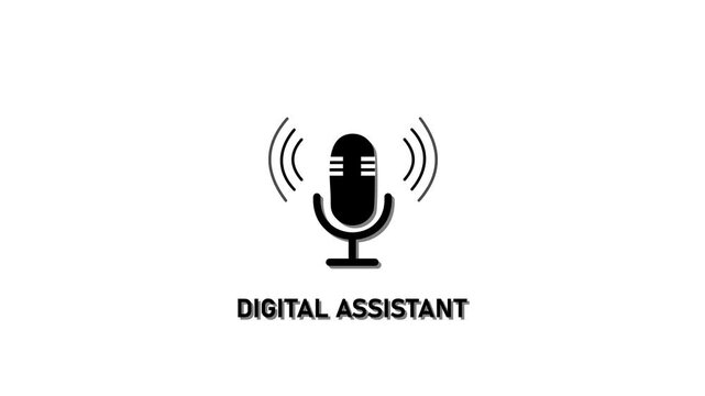 Digital assistant voice command animation for smart home and ai technology interface artificial intelligence