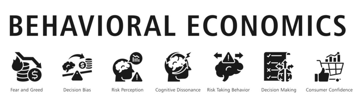 Behavioral Economics Web Banner  icon vector illustration concept