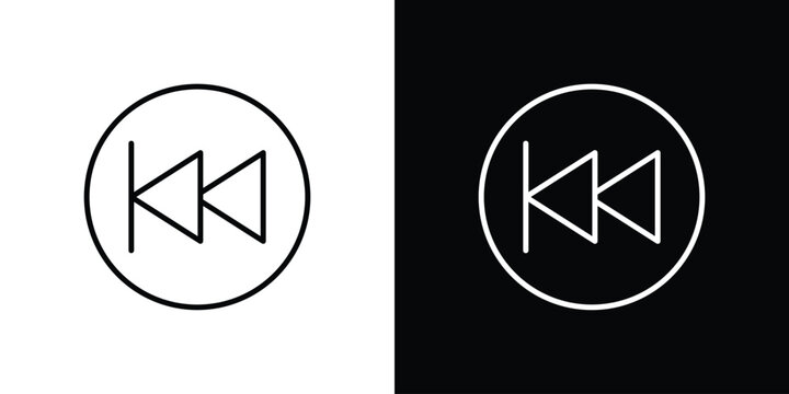 Rewind button icons Simple element collection.
