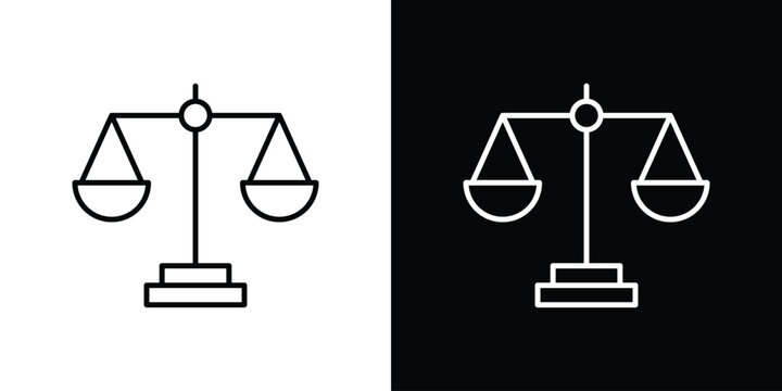 Scales of justice icons Simple element collection.