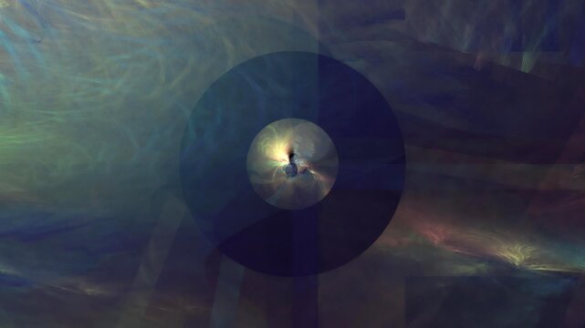 Illustration created as a 3D render without generative AI, multicolor geometric fractal abstract technology background