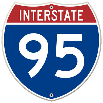 Interstate 95 Highway Road Sign vector illustration