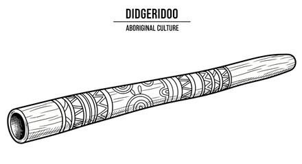 Traditional Australian Aboriginal Didgeridoo Instrument. © Julian Vance