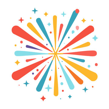 Flat design fireworks explosion vector