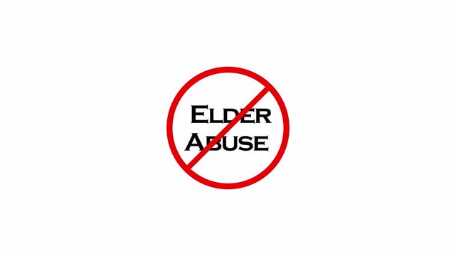 Elder Abuse Warning Sign  animation in 4K animation with alpha channel on transparent background Elder Abuse no animation 