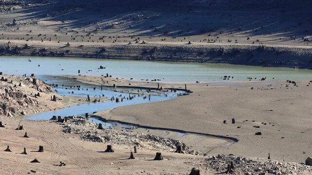 Deforestation effects on a dry riverbed landscape