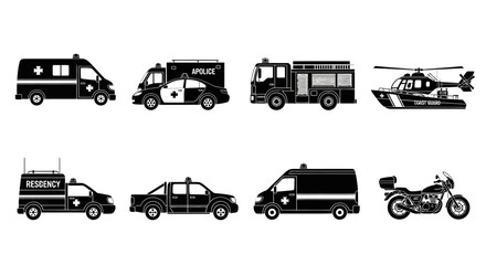 Emergency Response Vehicles Icon Set © marhandra