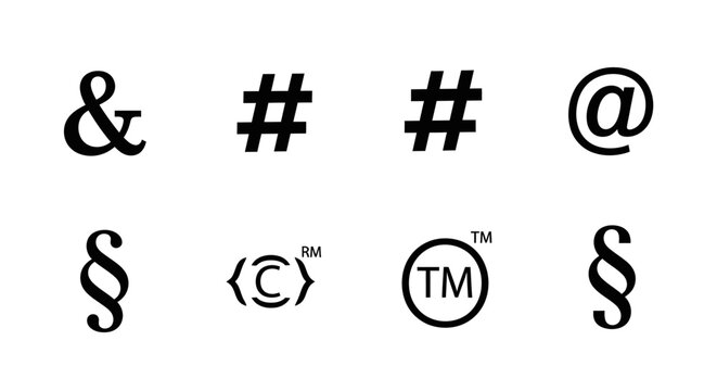 Minimal Typographic Symbols and Punctuation Icon Set