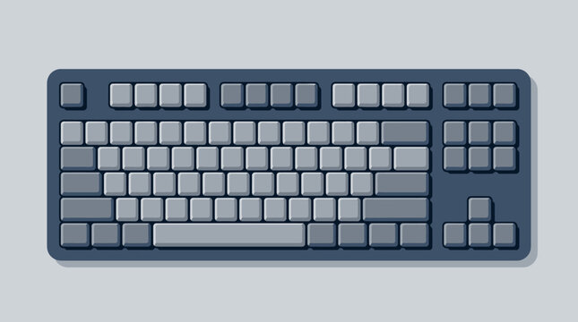 Computer keyboard with many keys for typing and data entry