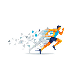 Fototapeta premium Dynamic Abstract Running Man Vector Illustration Energy Motion Sports Fitness Athlete Graphic Design