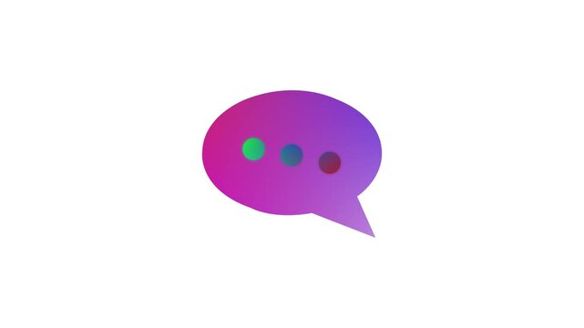 Glowing message chat box icon animation. Communication symbol animated on black background. chat message icon. Massage icon animation video. exudes approachability as a speech bubble hovers nearby,4k
