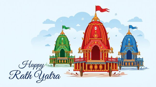 Ratha yatra of lord jagannath balabhadra and subhadra on chariot