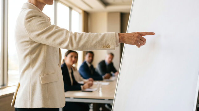 Businesswoman giving a presentation in a meeting room