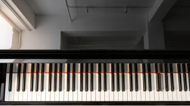 Piano keyboard closeup