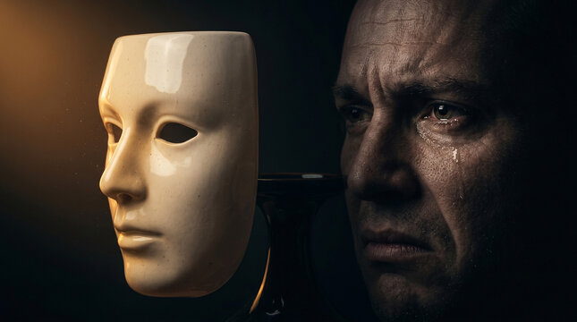 Mask and human face