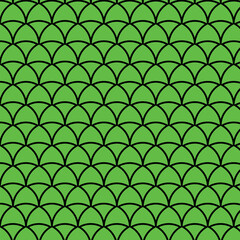 Vibrant Lime Green Fish Scale Scallop Pattern © MONZARUMU143